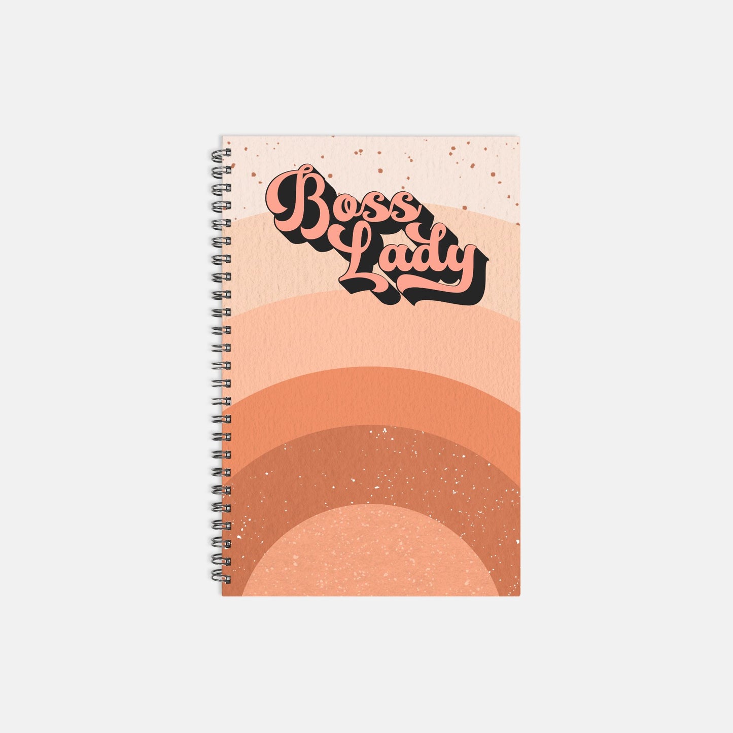 Notebook Hardcover Spiral 5.5 x 8.5 - Boss Lady Retro Rainbow