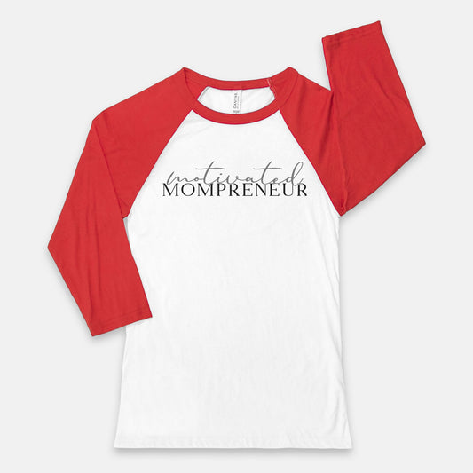 Elevate your entrepreneurial journey with Bella Canvas Unisex Baseball T-Shirt - 3200 - Motivated Mompreneur, by Designs On The Go. Celebrate drive and style effortlessly.