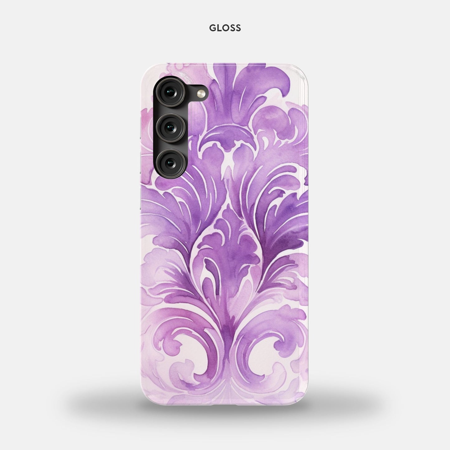 Samsung Galaxy S23 Plus Slim Case - Purple Damask
