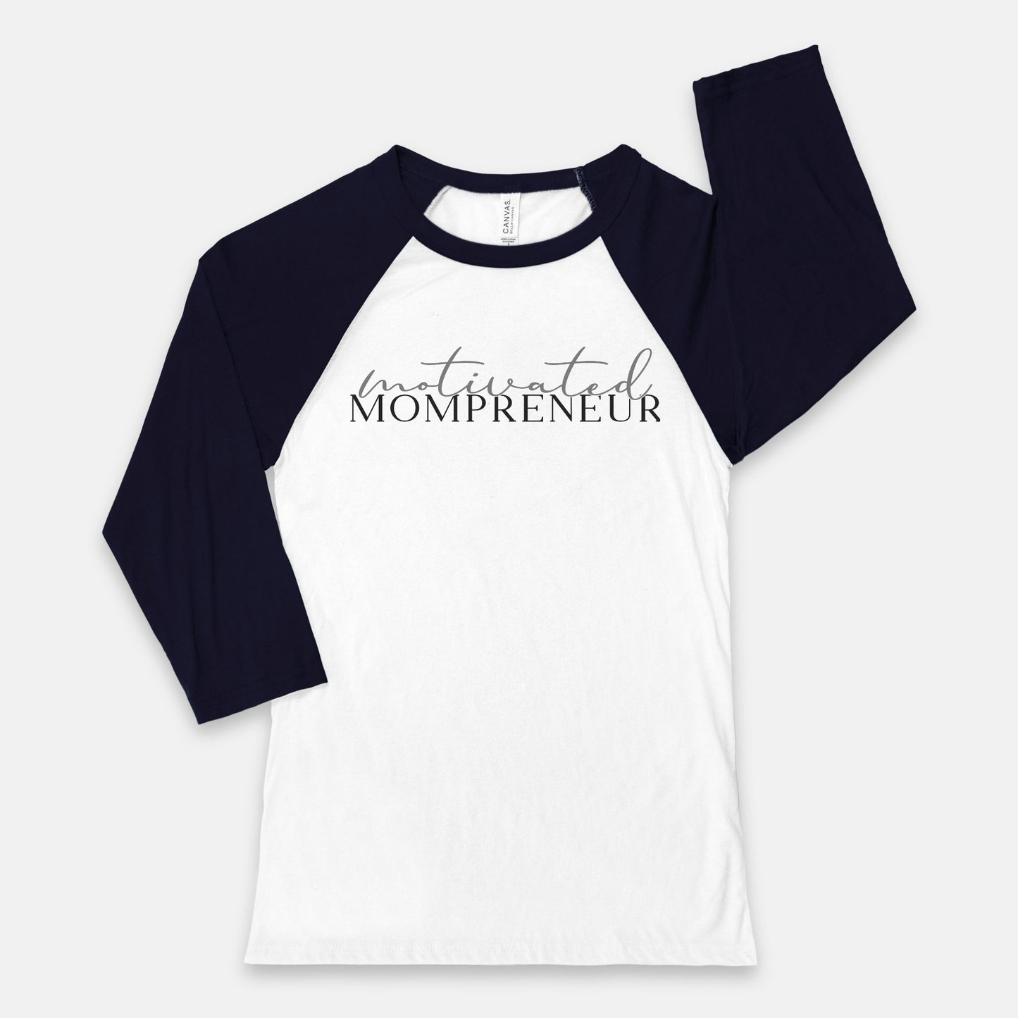 Elevate your entrepreneurial journey with Bella Canvas Unisex Baseball T-Shirt - 3200 - Motivated Mompreneur, by Designs On The Go. Celebrate drive and style effortlessly.