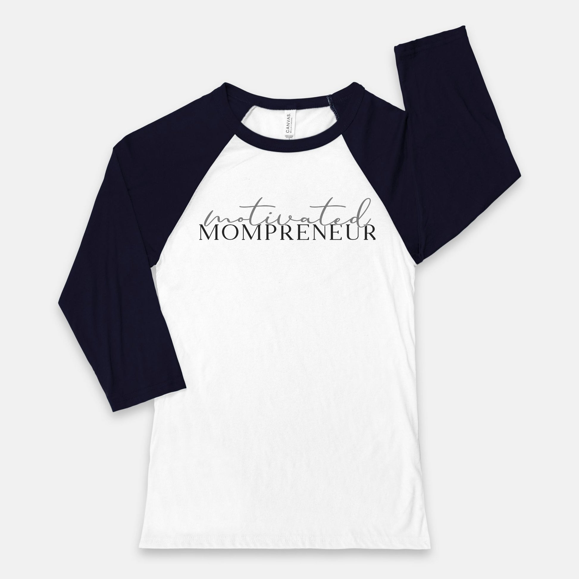 Elevate your entrepreneurial journey with Bella Canvas Unisex Baseball T-Shirt - 3200 - Motivated Mompreneur, by Designs On The Go. Celebrate drive and style effortlessly.