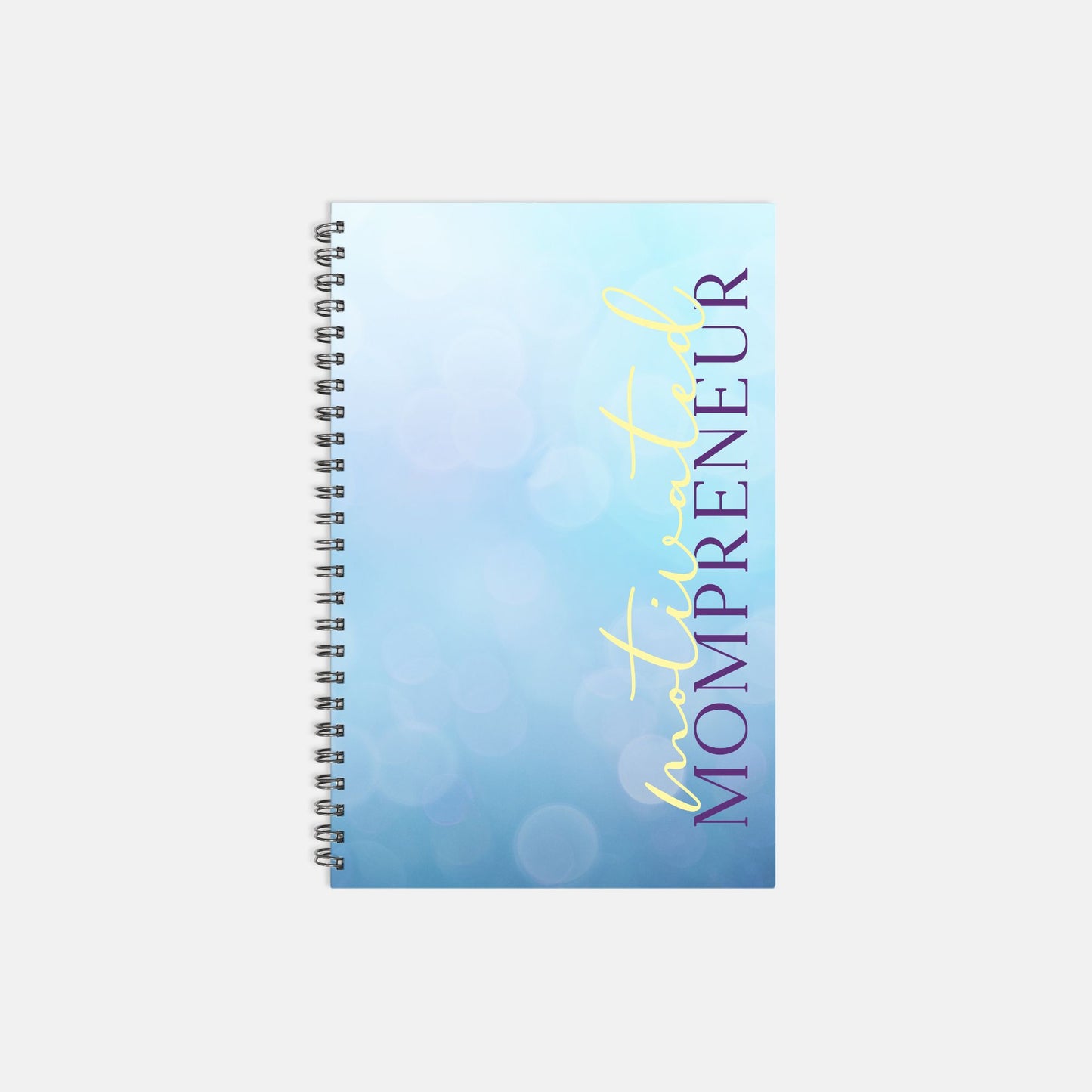 Planner Hardcover Spiral 5.5 x 8.5 - Motivated Mompreneur Icy Blue