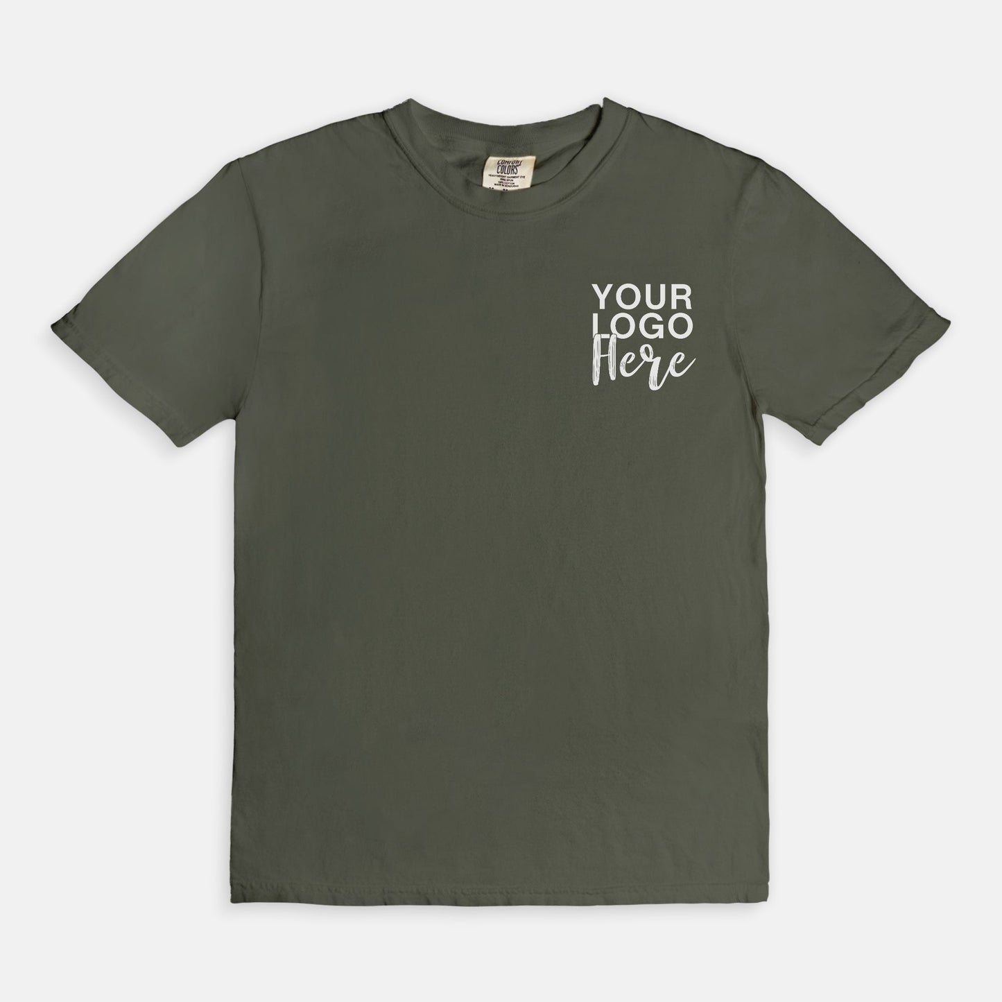 Elevate your brand with the Comfort Color Tee 1717 - Logo Only - Print Front & Back from Designs On The Go. This high-quality tee offers superior comfort and durability, featuring your logo on both the front and back. Perfect for making a lasting impression in everyday wear.