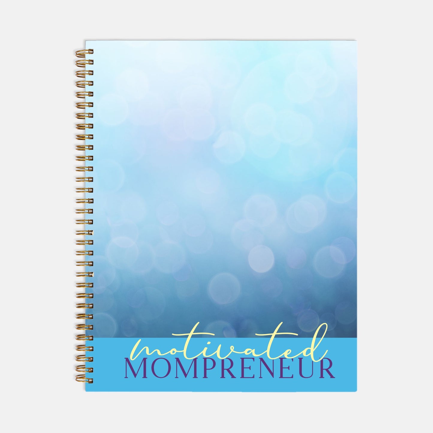 Notebook Hardcover Spiral 8.5 x 11 - Motivated Mompreneur Icy Blue