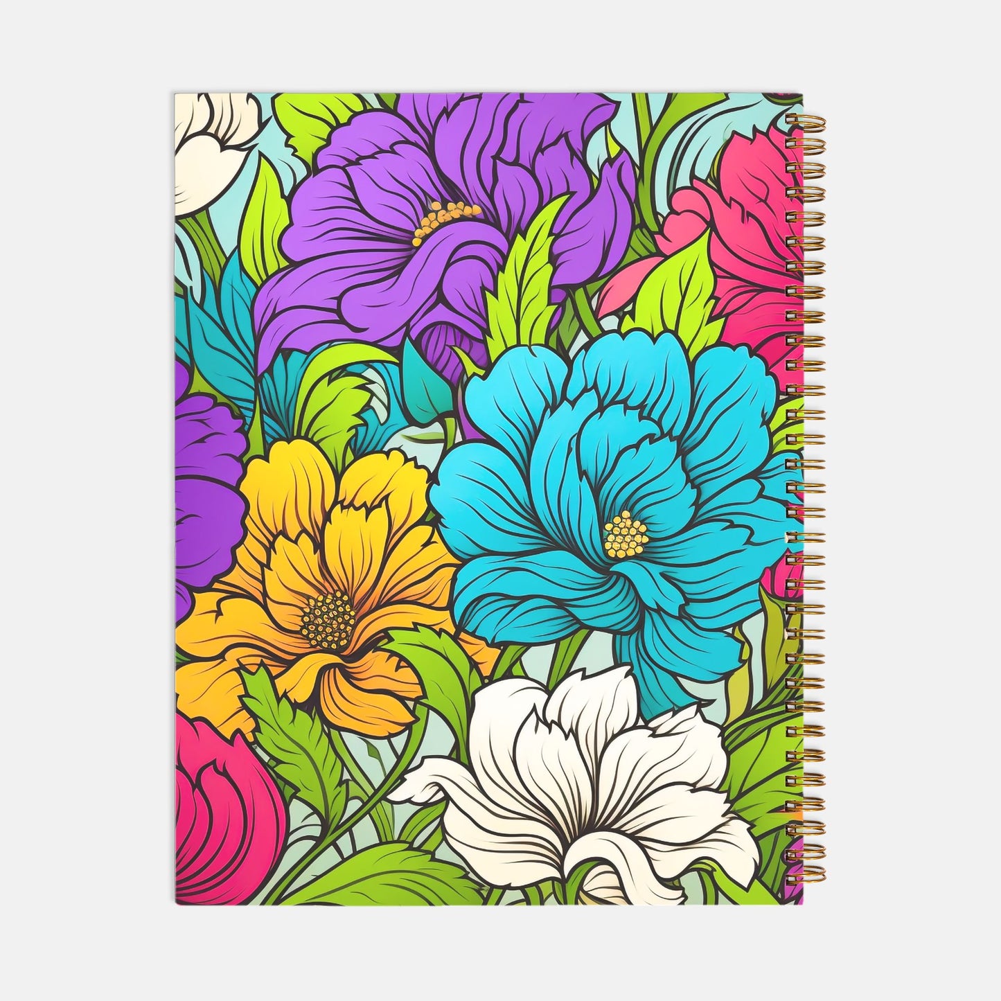 Notebook Hardcover Spiral 8.5 x 11 - Blooming Bright