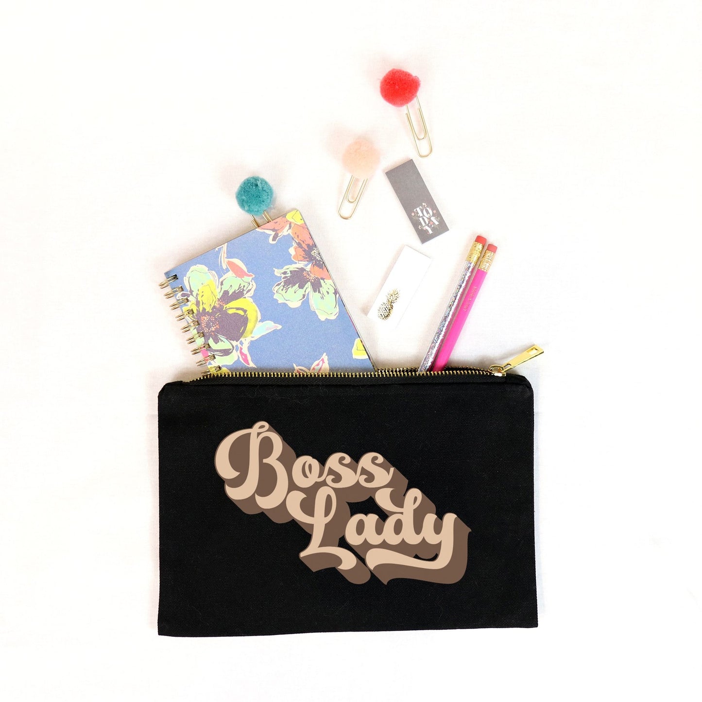 Zipper Canvas Bag - Boss Lady Retro