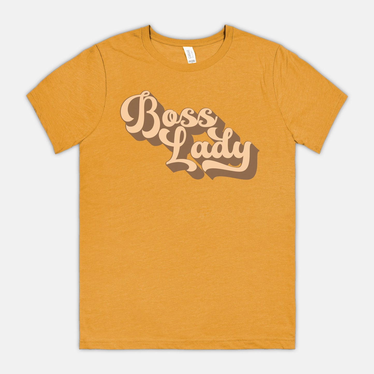 Embrace vintage vibes with Bella Canvas Unisex Tee 3001CVC - Boss Lady Retro, from Designs On The Go. Elevate your style with nostalgic charm and classic flair, showcasing your confidence effortlessly.