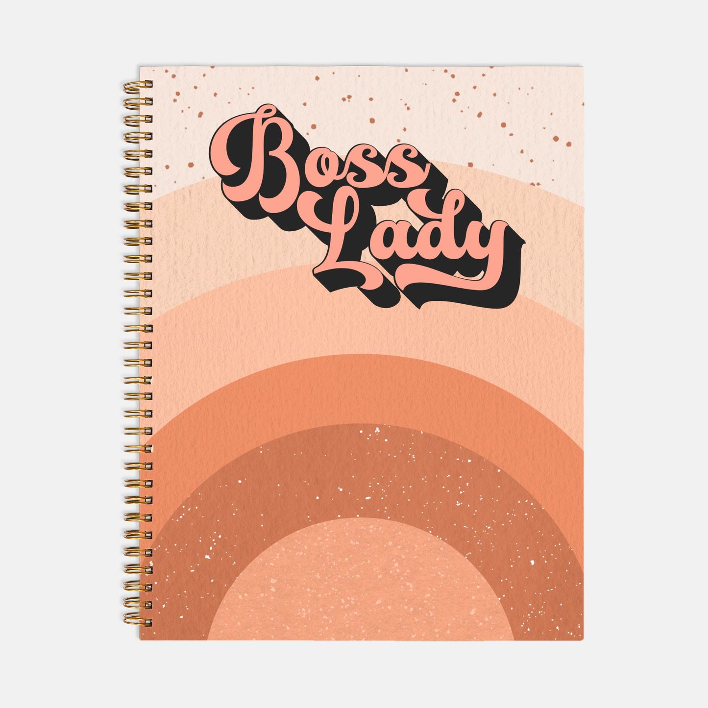 Notebook Hardcover Spiral 8.5 x 11 - Boss Lady Retro Rainbow