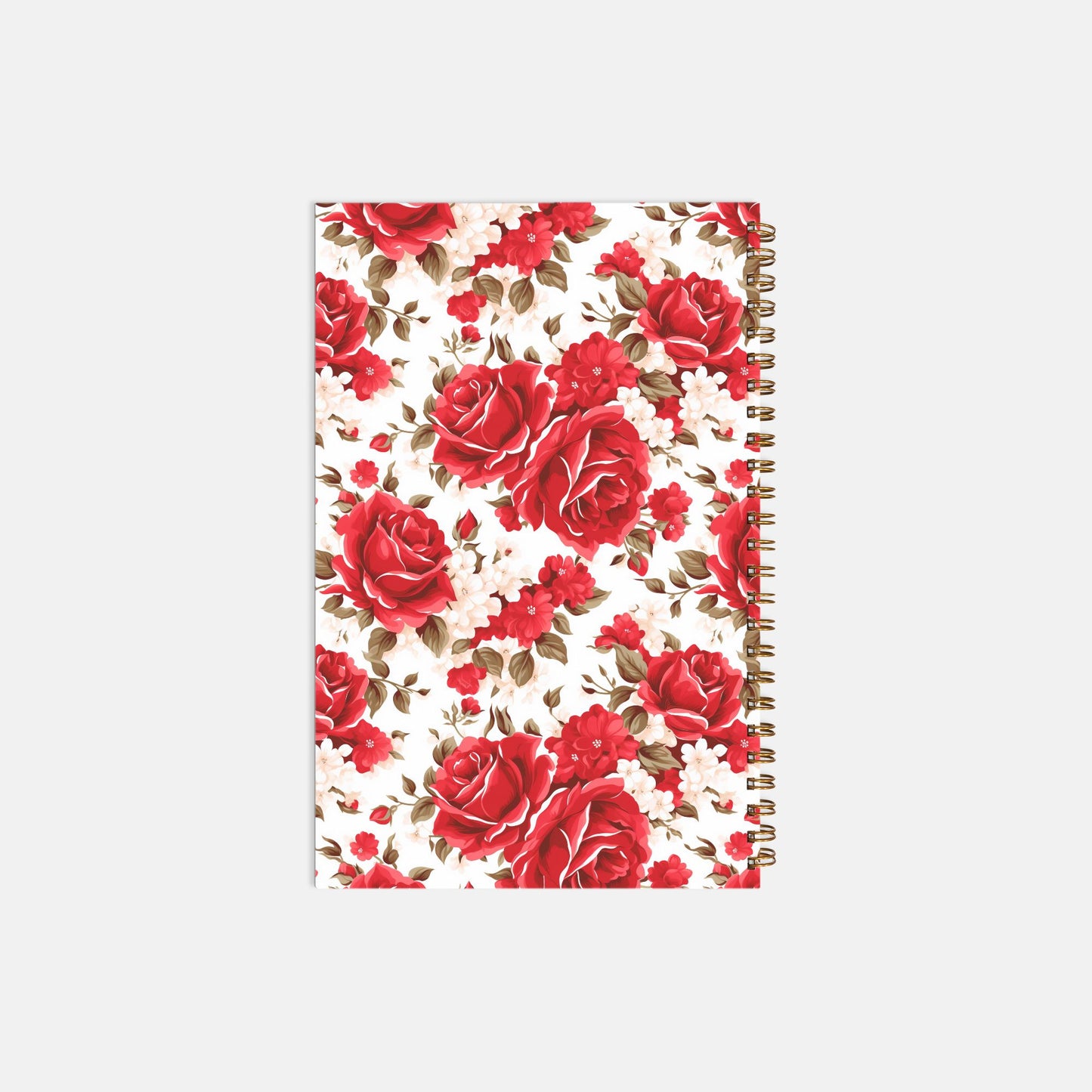 Notebook Softcover Spiral 5.5 x 8.5 - Red Roses