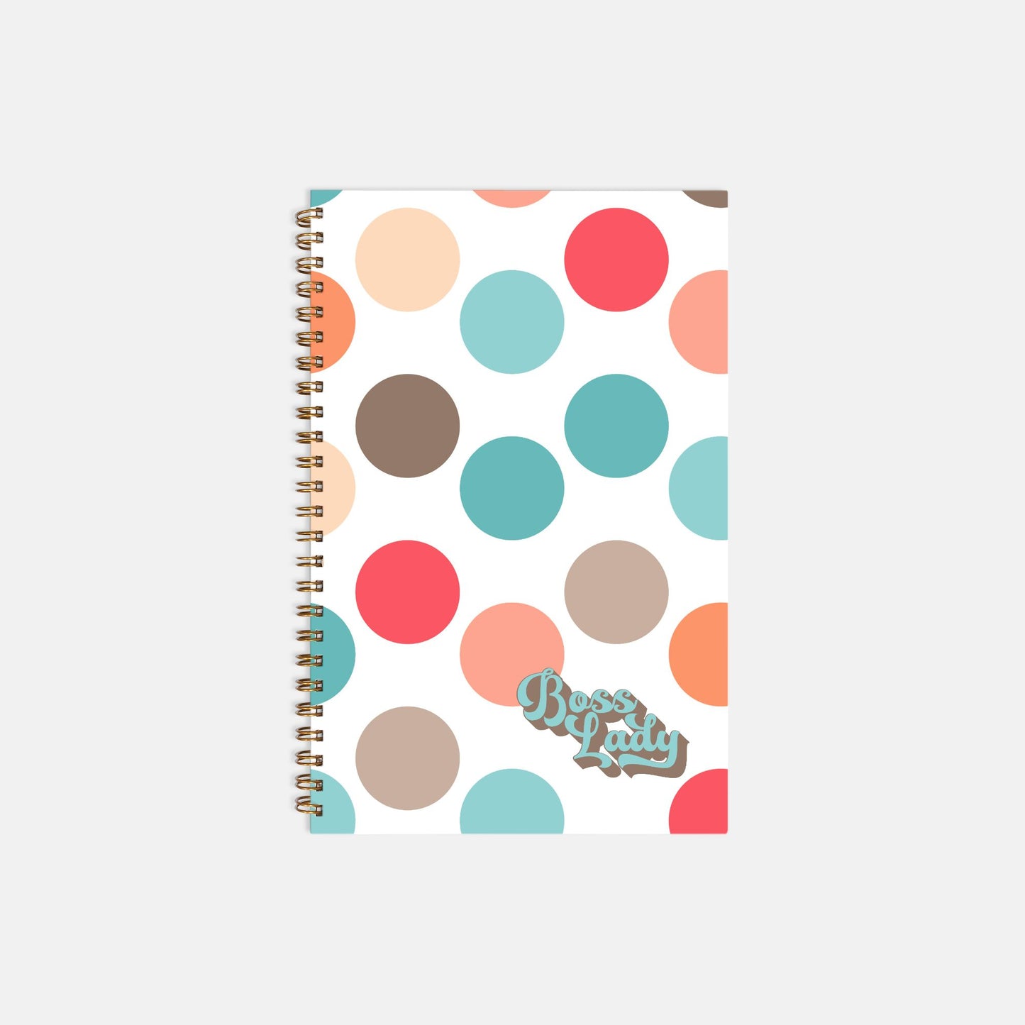 Planner Hardcover Spiral 5.5 x 8.5 - Boss Lady Retro Polka Dot