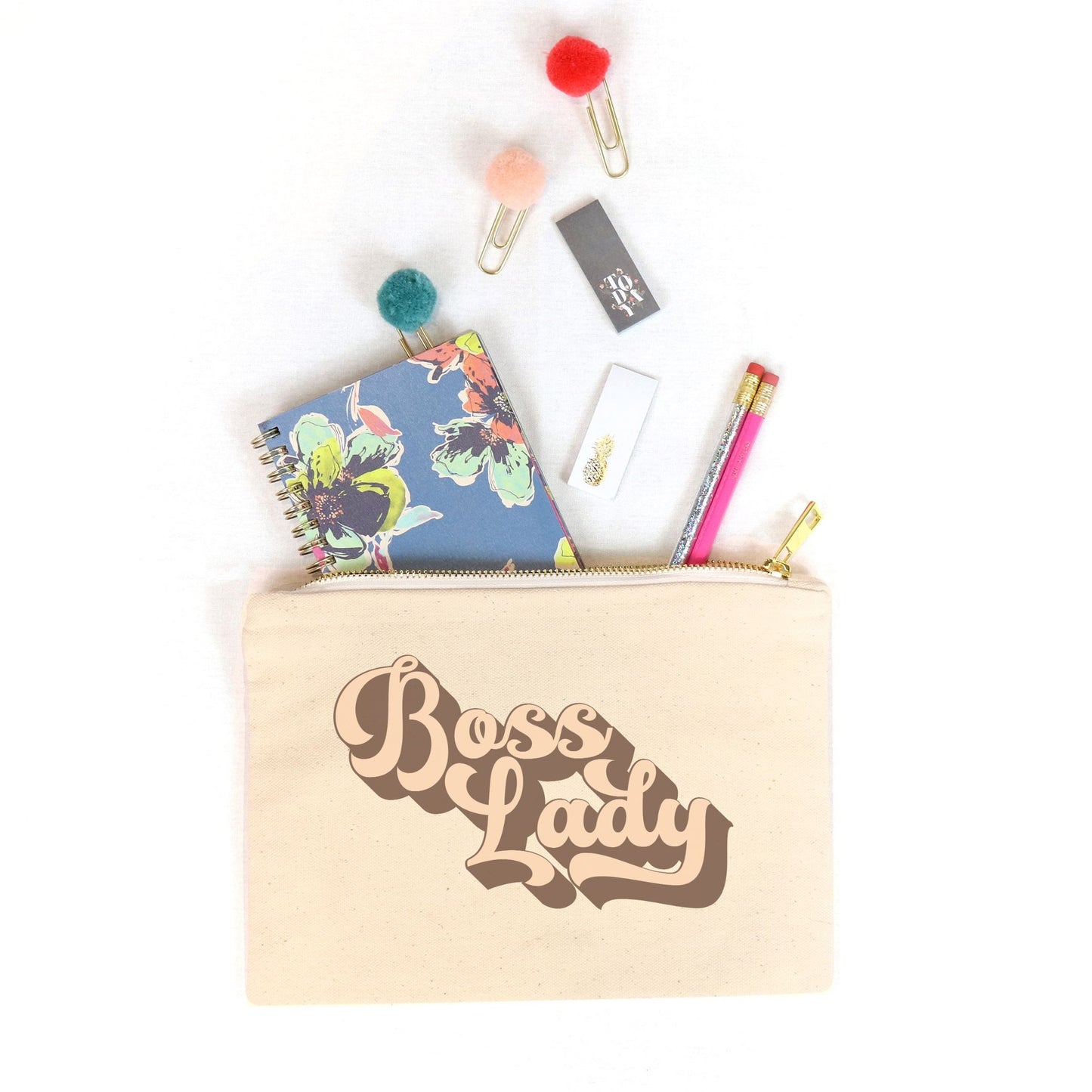 Zipper Canvas Bag - Boss Lady Retro