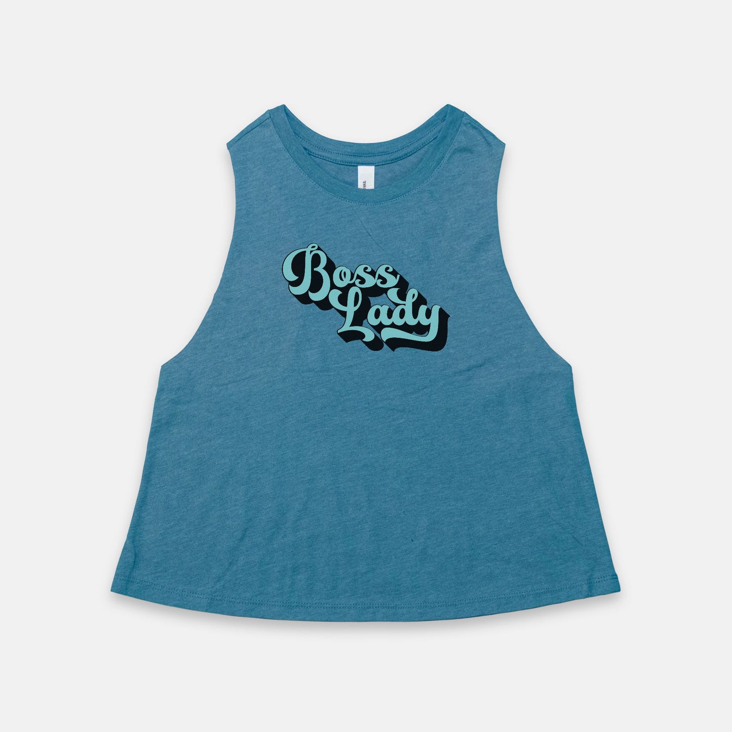 Embrace retro charm with the Bella Canvas Racerback Cropped Tank 6682 - Boss Lady Retro, from Designs On The Go. Elevate your style with a touch of nostalgia.