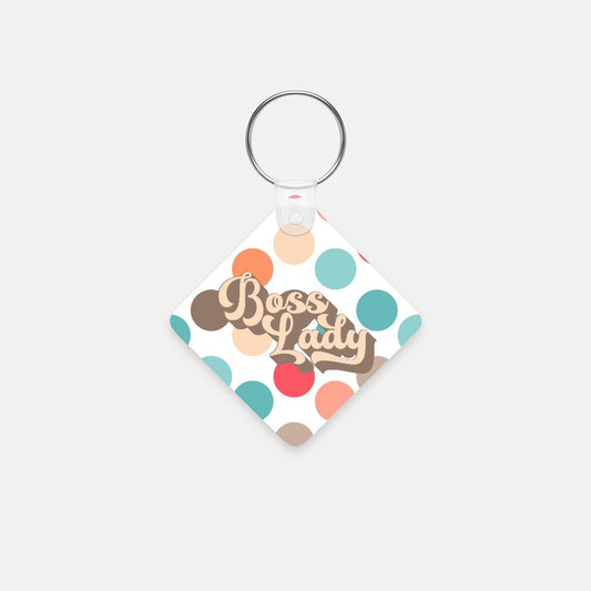 Key Chain (Square) - Boss Lady Retro Polka Dot