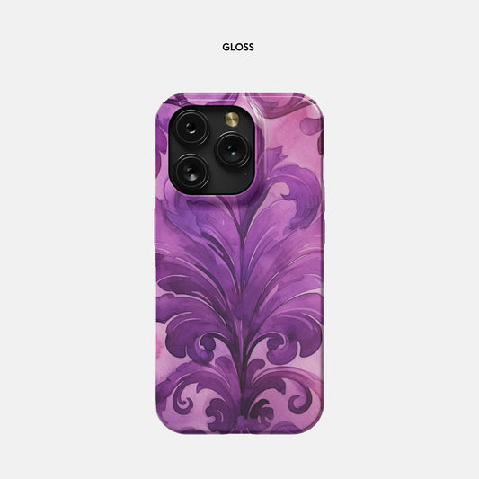 iPhone 15 Pro Slim Case - Magenta Damask