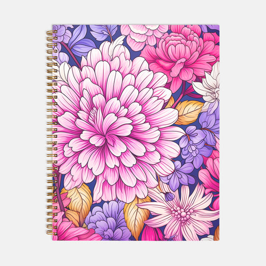 Planner Hardcover Spiral 8.5 x 11 - Pink Foliage