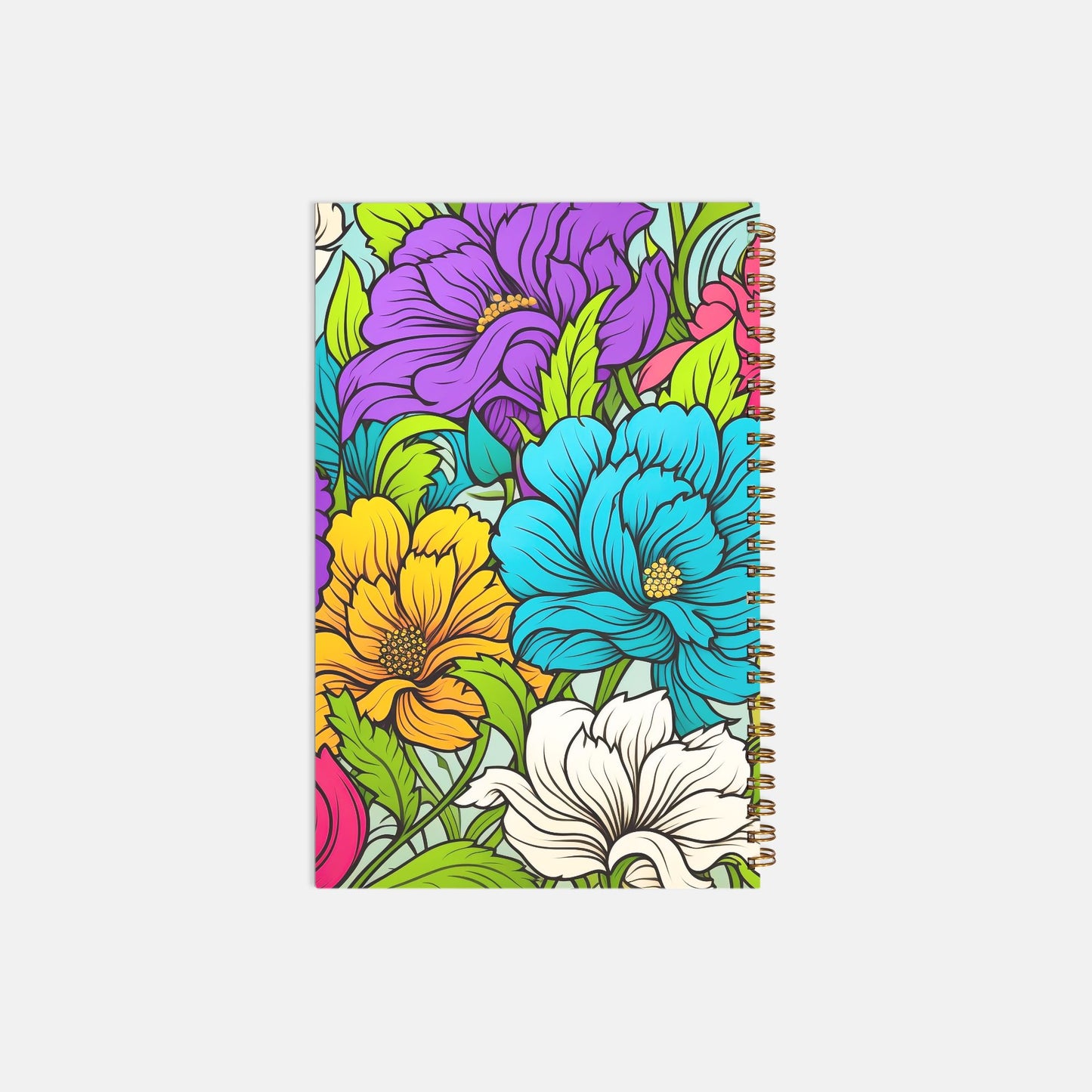 Notebook Hardcover Spiral 5.5 x 8.5 - Blooming Bright