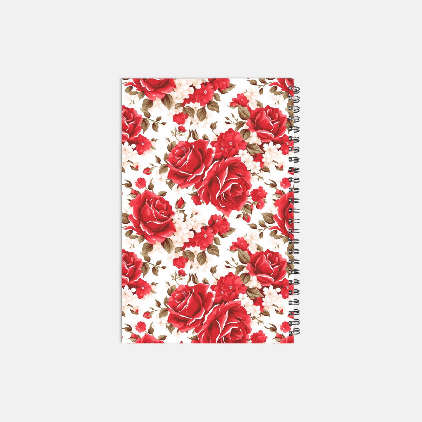 Notebook Softcover Spiral 5.5 x 8.5 - Red Roses