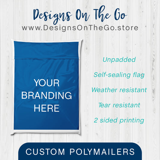 Elevate your shipping experience with Custom Polymailers from Designs On The Go. Perfect for e-commerce businesses, these durable and stylish mailers showcase your brand while keeping products safe. With vibrant designs and personalized options, make every package memorable and stand out in the mail. Streamline your shipping today!
