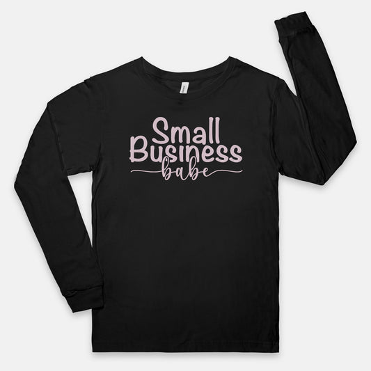 Celebrate your entrepreneurial journey with the Bella Canvas Unisex Jersey Long Sleeve Tee 3501 - Small Business Babe, from Designs On The Go. Elevate your style with this chic and comfortable jersey tee, perfect for showcasing your pride as a small business owner.