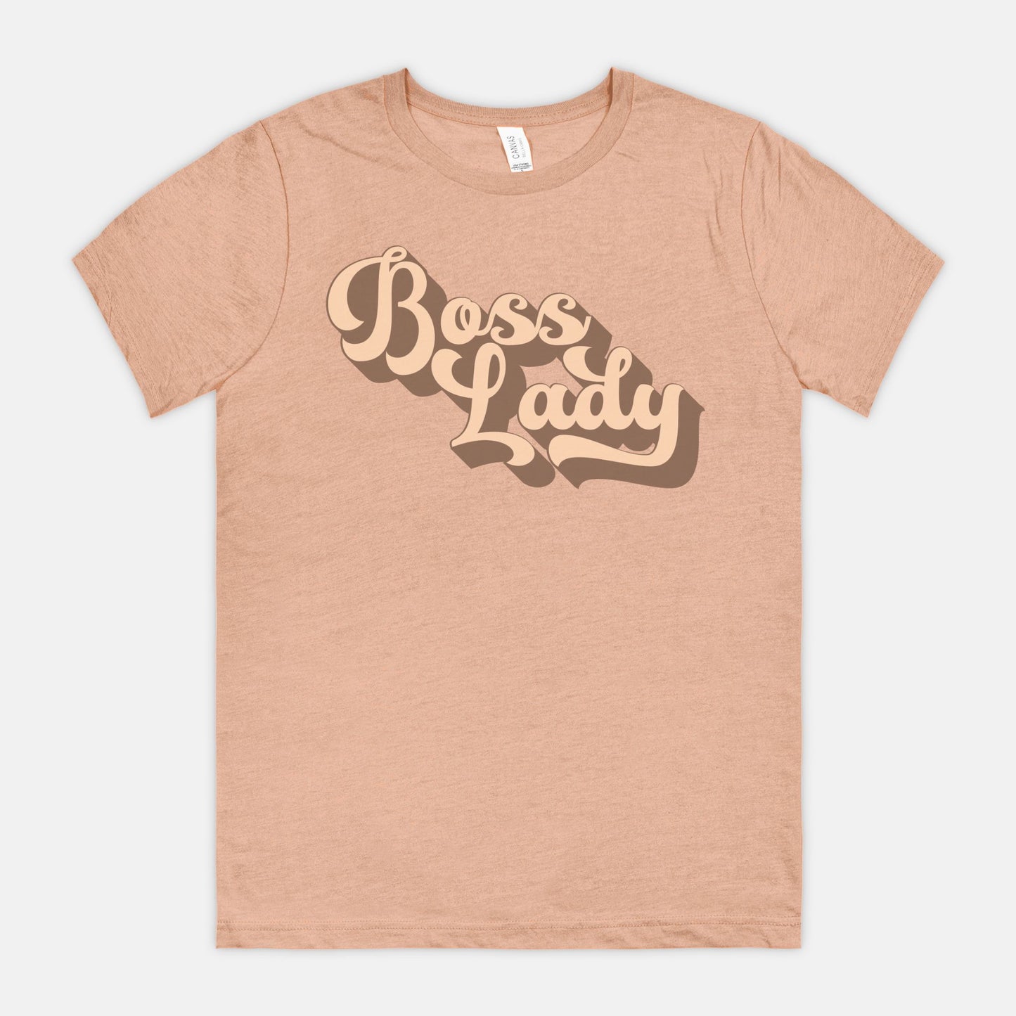 Embrace vintage vibes with Bella Canvas Unisex Tee 3001CVC - Boss Lady Retro, from Designs On The Go. Elevate your style with nostalgic charm and classic flair, showcasing your confidence effortlessly.