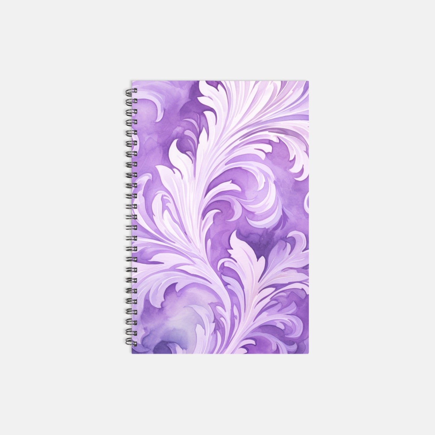 Notebook Softcover Spiral 5.5 x 8.5 - Swirly Feathers