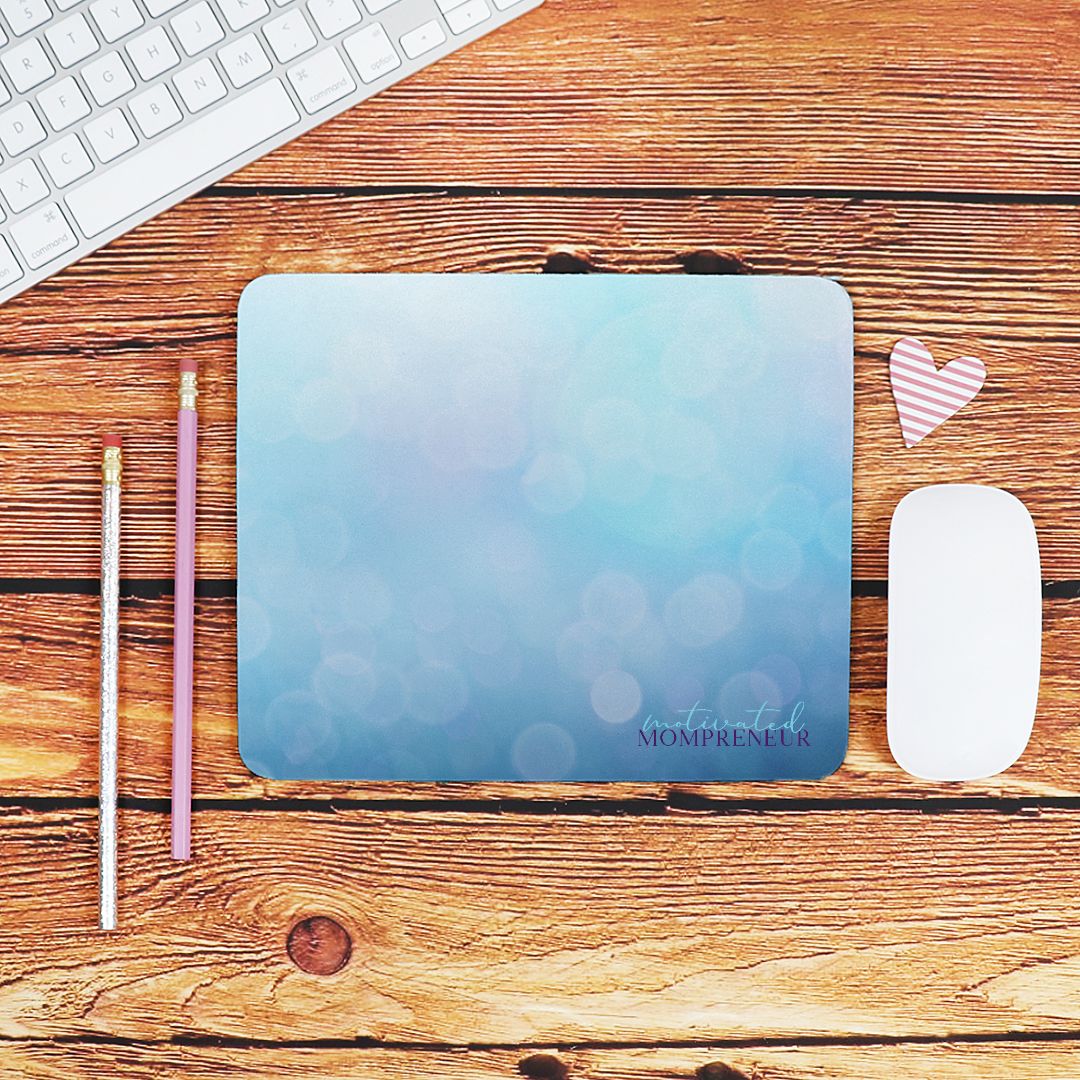 Mouse Pad (Rectangle) - Motivated Mompreneur Icy Blue