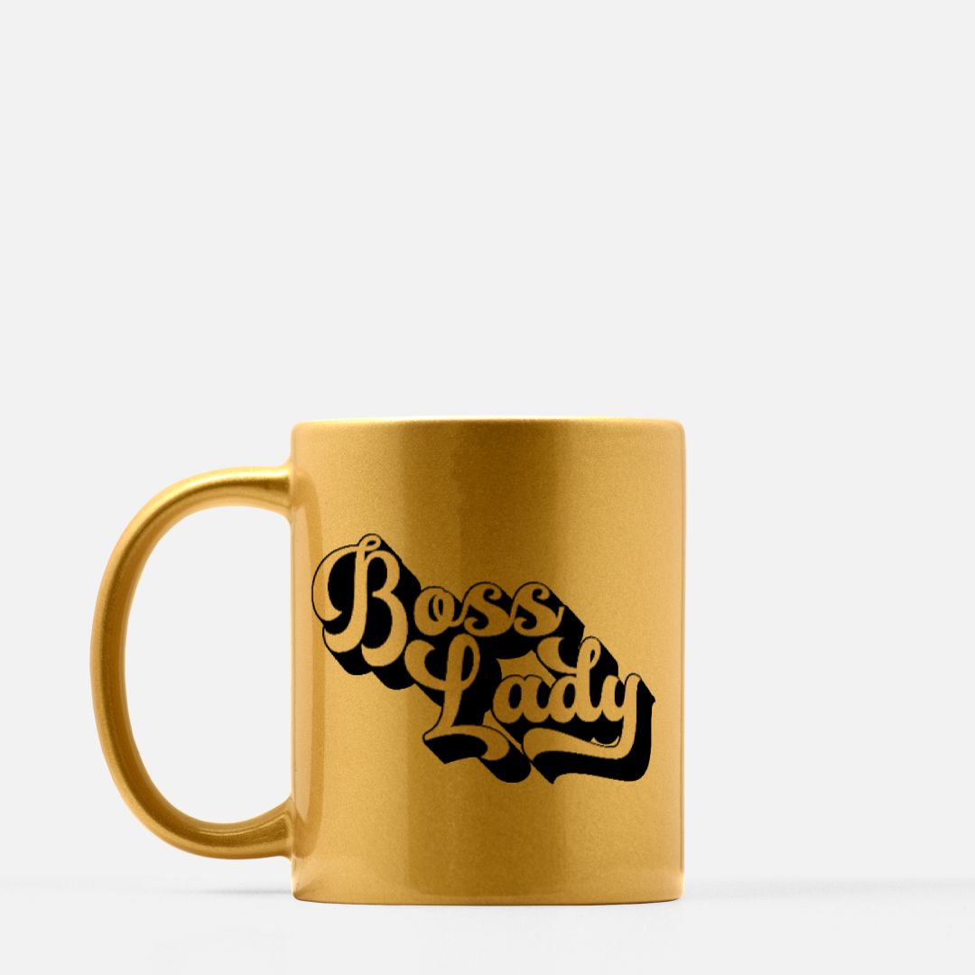 Mug 11oz. (Gold) - Boss Lady Retro
