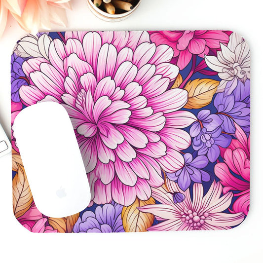 Mouse Pad (Rectangle) - Pink Foliage