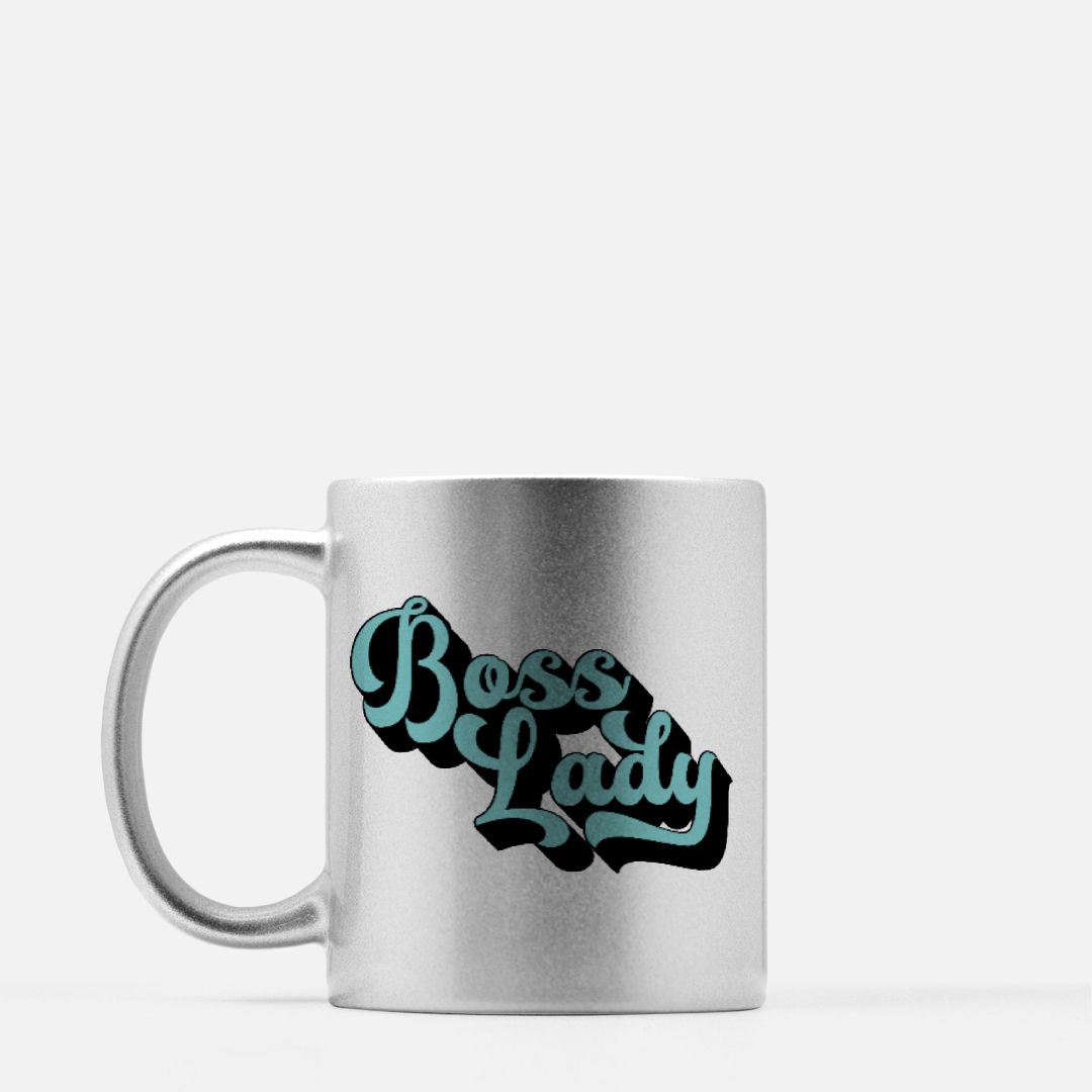 Mug 11 oz. (Silver) - Boss Lady Retro