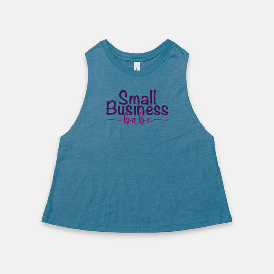 Celebrate small business ownership with Bella Canvas Racerback Cropped Tank 6682 - Small Business Babe, from Designs On The Go. Elevate your entrepreneurial style effortlessly.