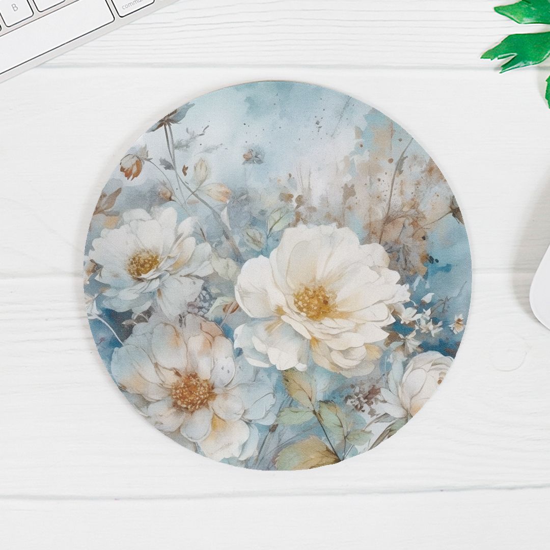 Mouse Pad (Round) - Vintage Blue