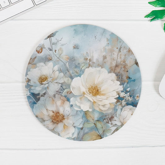 Mouse Pad (Round) - Vintage Blue