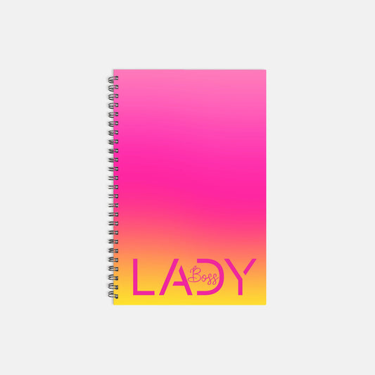 Planner Hardcover Spiral 5.5 x 8.5 - Boss Lady Modern Pink