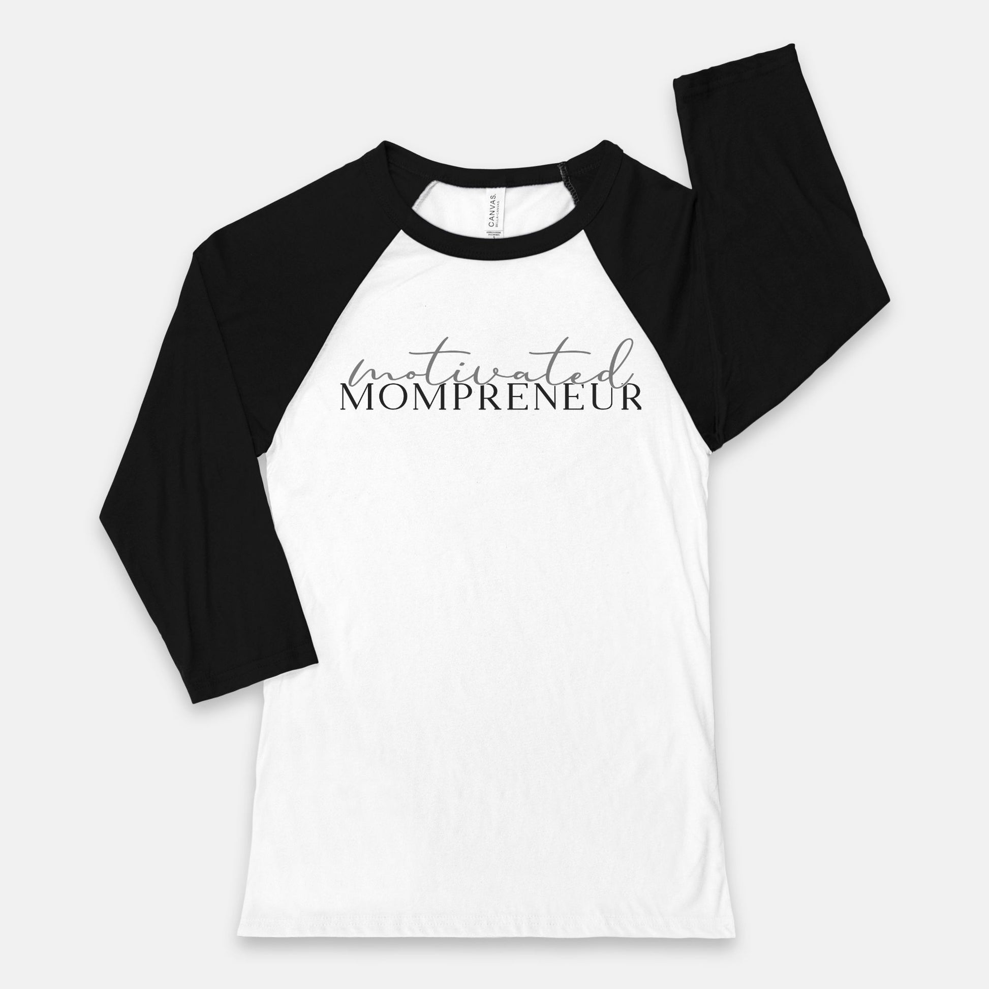Elevate your entrepreneurial journey with Bella Canvas Unisex Baseball T-Shirt - 3200 - Motivated Mompreneur, by Designs On The Go. Celebrate drive and style effortlessly.