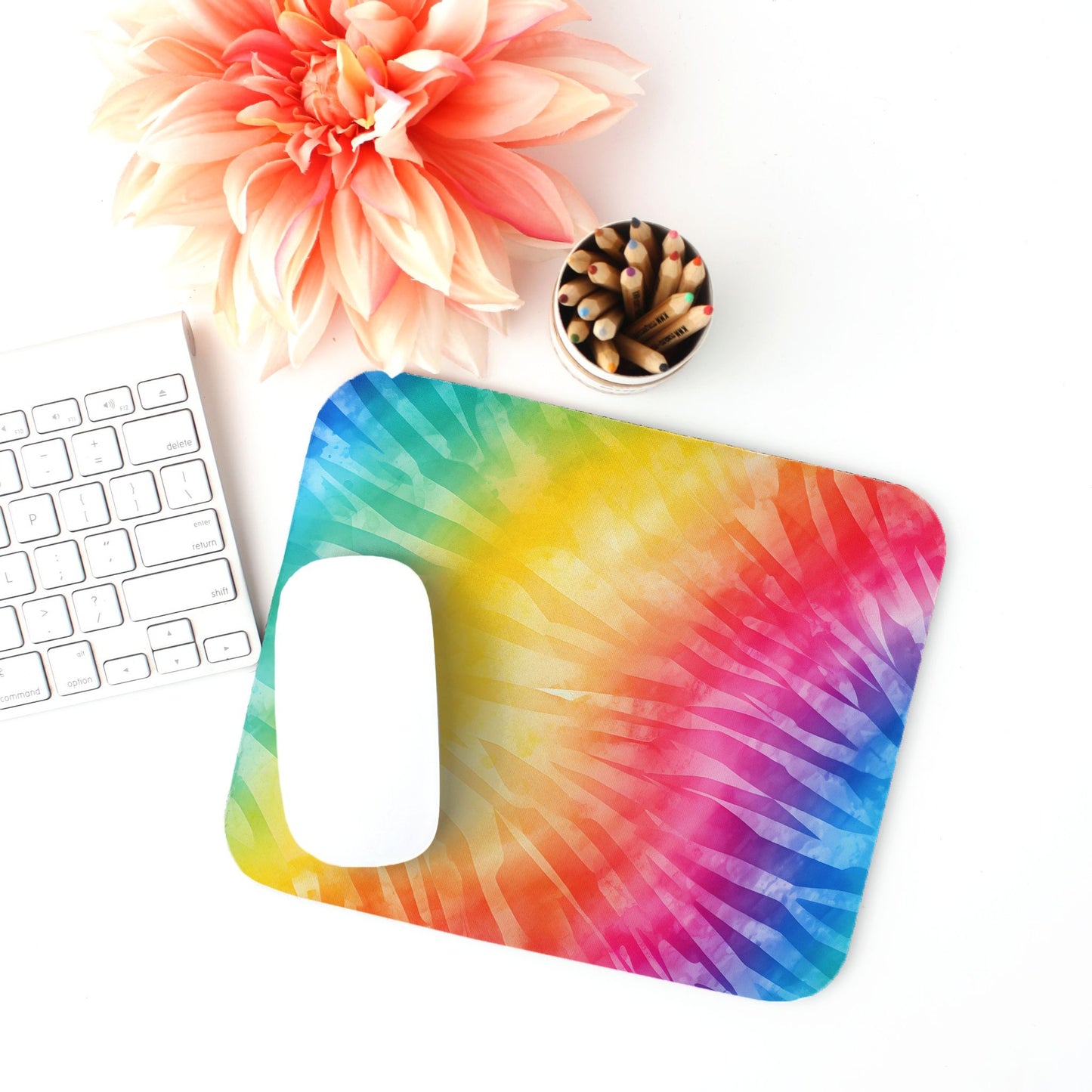 Mouse Pad (Rectangle) - Rainbow Tie Dye