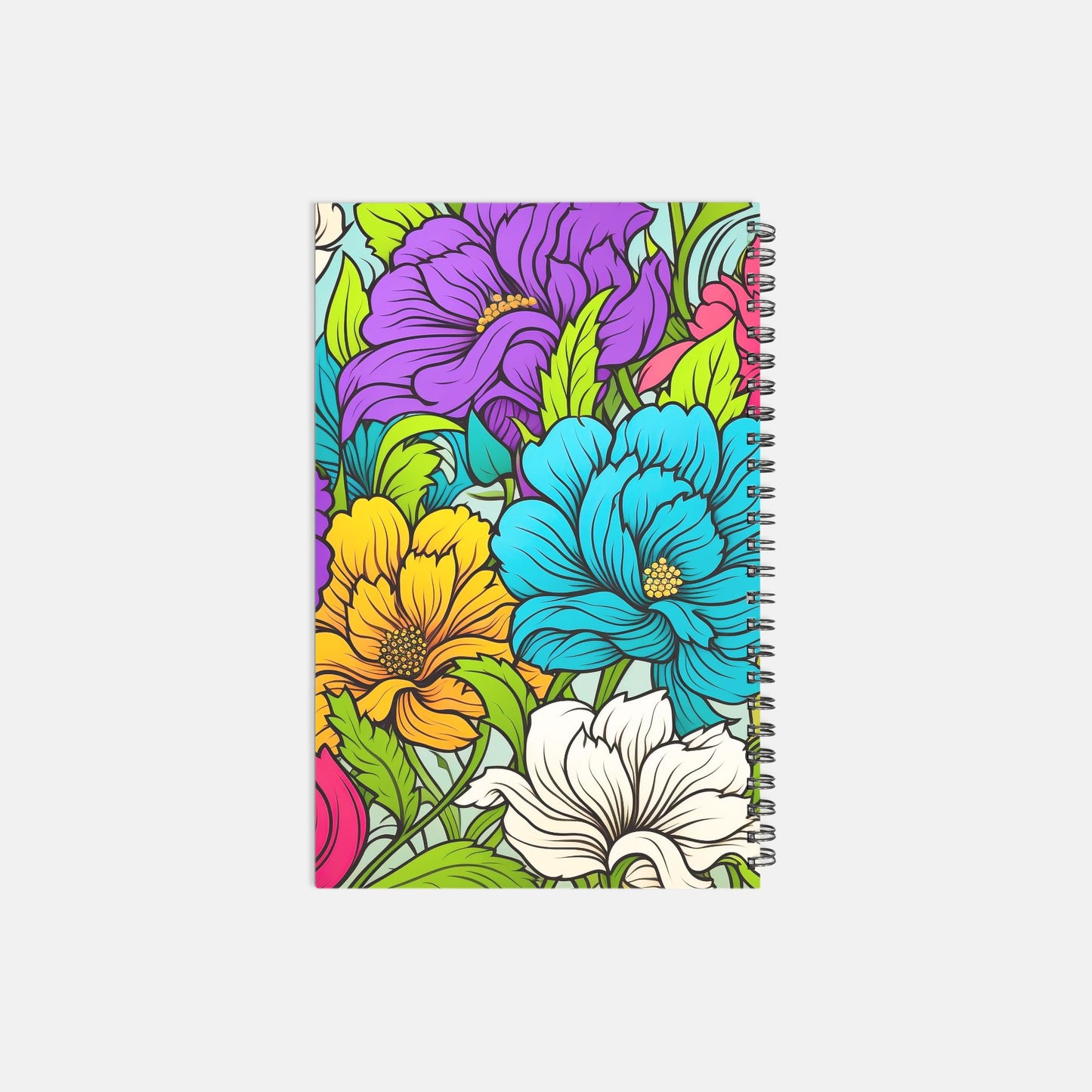 Notebook Hardcover Spiral 5.5 x 8.5 - Blooming Bright