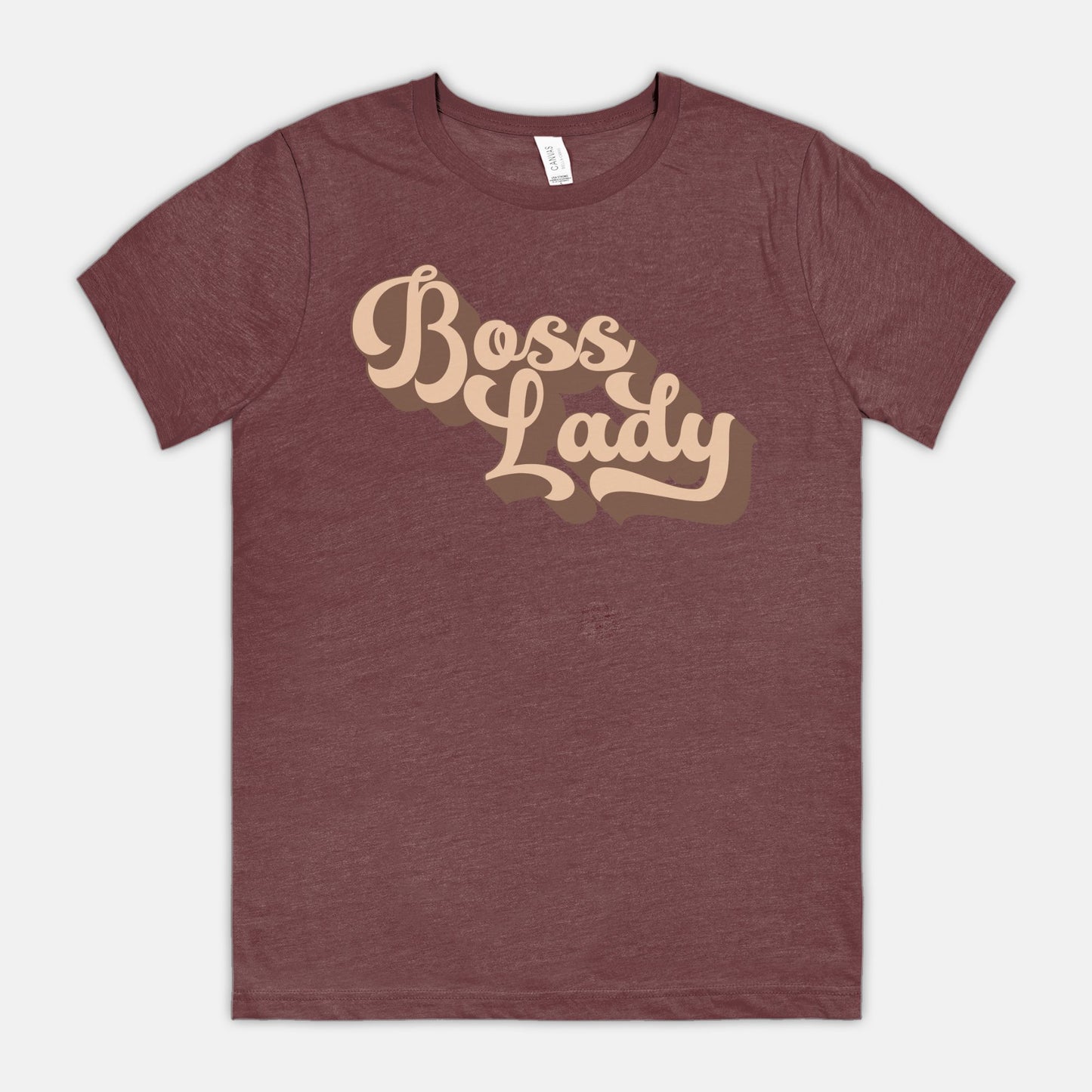 Embrace vintage vibes with Bella Canvas Unisex Tee 3001CVC - Boss Lady Retro, from Designs On The Go. Elevate your style with nostalgic charm and classic flair, showcasing your confidence effortlessly.
