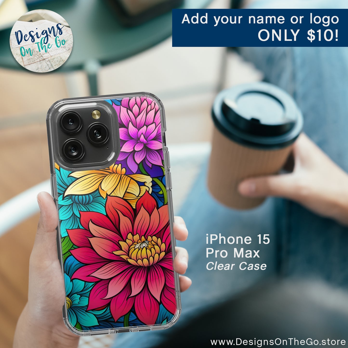 iPhone 15 Pro Max Clear Case - Bright Daisy