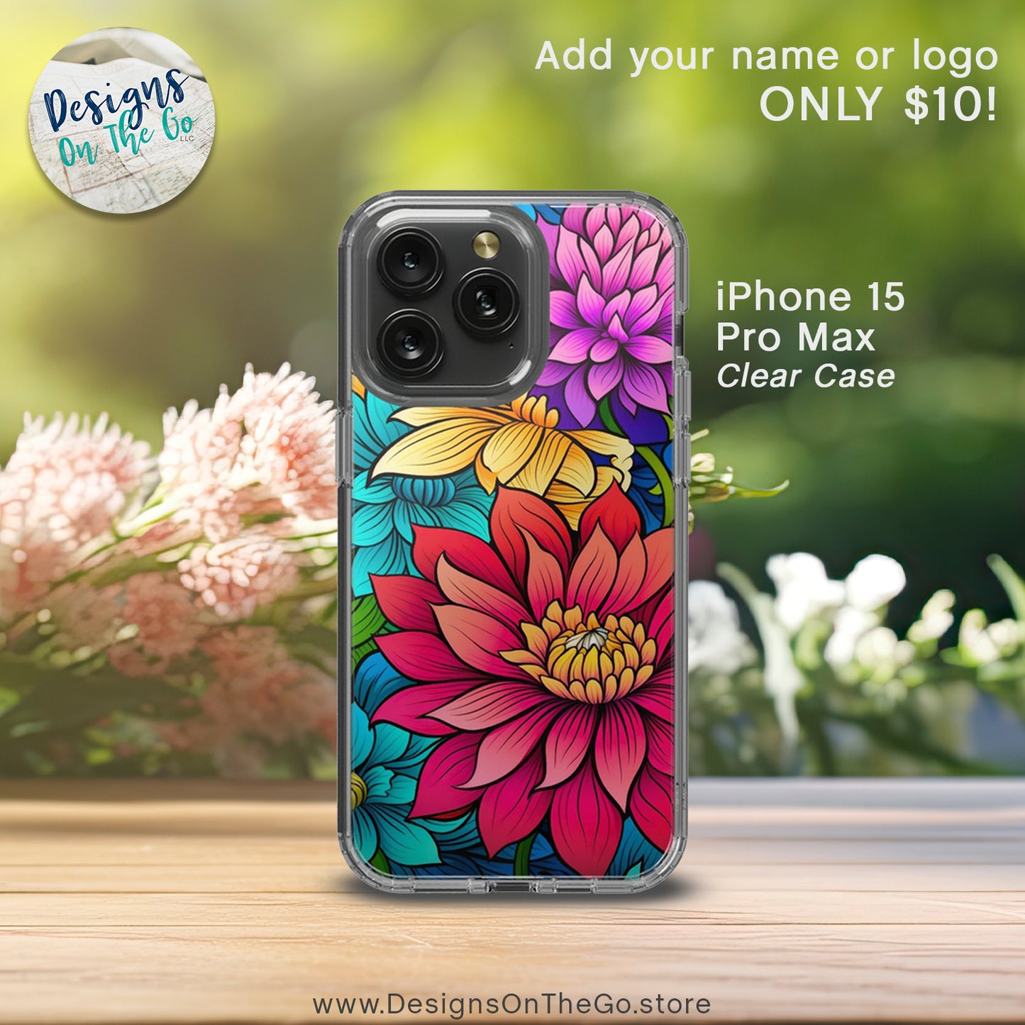 iPhone 15 Pro Max Clear Case - Bright Daisy