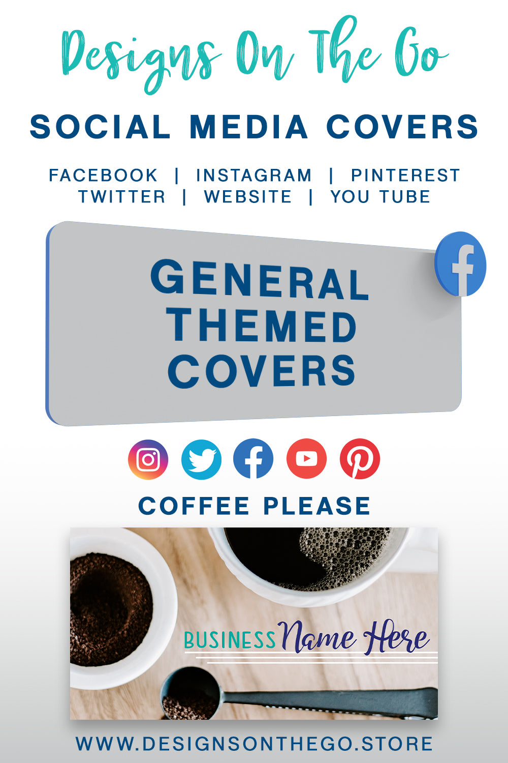 Elevate your online presence with the General Themed Social Media Covers from Designs On The Go! Our vibrant and customizable designs help you stand out across platforms. Perfect for any brand, these covers enhance your social media profile, making it more engaging and visually appealing. Upgrade your branding effortlessly!