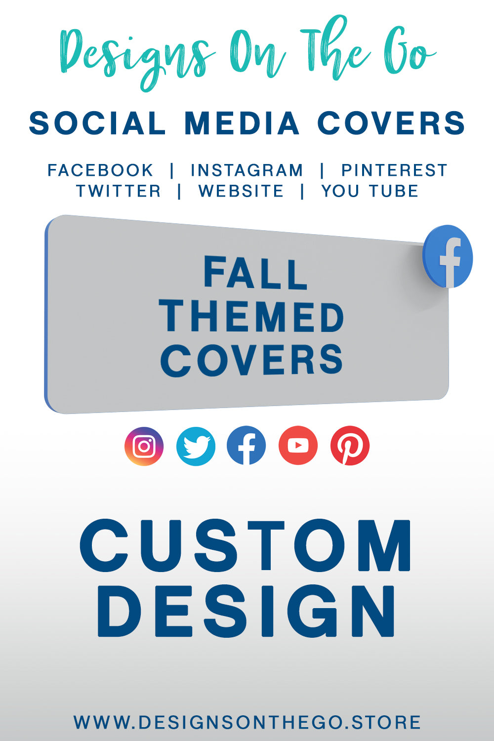 Enhance your online presence with our Fall Themed Social Media Covers from Designs On The Go. Perfect for autumn enthusiasts, these customizable covers capture the essence of the season with vibrant colors and designs. Elevate your brand's aesthetic and engage your audience with eye-catching visuals this fall!