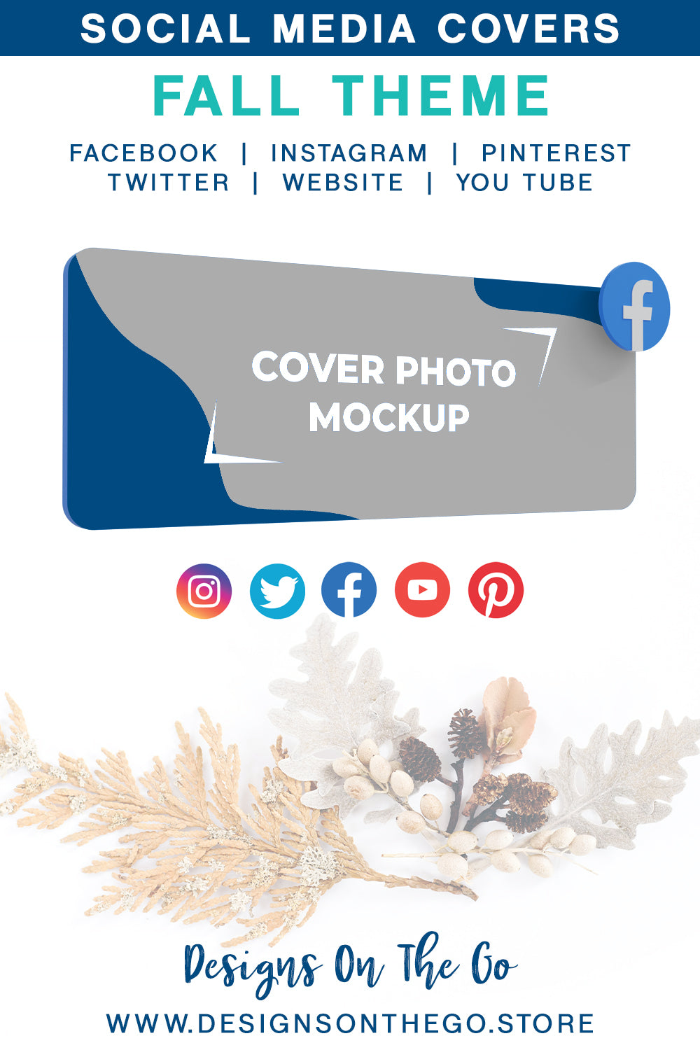 Enhance your online presence with our Fall Themed Social Media Covers from Designs On The Go. Perfect for autumn enthusiasts, these customizable covers capture the essence of the season with vibrant colors and designs. Elevate your brand's aesthetic and engage your audience with eye-catching visuals this fall!