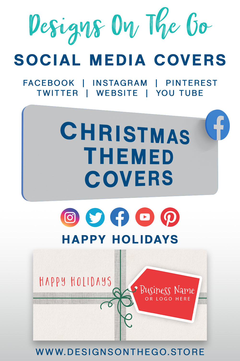 Get festive with our Christmas-themed social media covers from Designs On The Go! Perfect for adding holiday cheer to your online presence, these beautifully designed covers will make your profiles stand out. Celebrate the season in style and give your social media a merry makeover today!