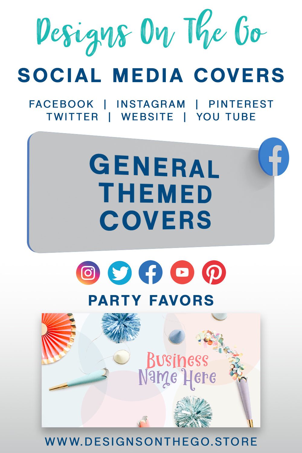 Elevate your online presence with the General Themed Social Media Covers from Designs On The Go! Our vibrant and customizable designs help you stand out across platforms. Perfect for any brand, these covers enhance your social media profile, making it more engaging and visually appealing. Upgrade your branding effortlessly!