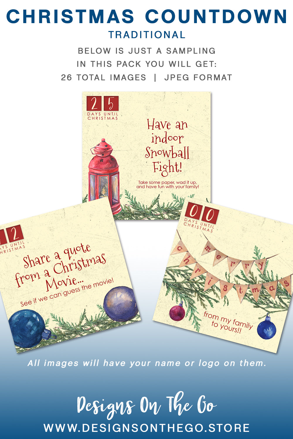 Celebrate the season with our Holiday Themed Social Media Packs from Designs On The Go! Perfect for boosting your online presence, these customizable graphics add festive flair to your posts. Engage your audience with eye-catching designs that embody the spirit of the holidays. Elevate your brand and spread joy this season!
