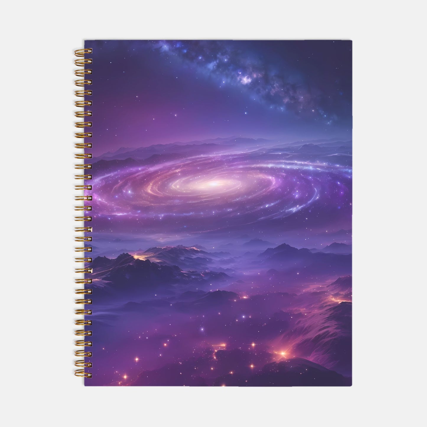 Planner Hardcover Spiral 8.5 x 11 - Night Sky Mountains