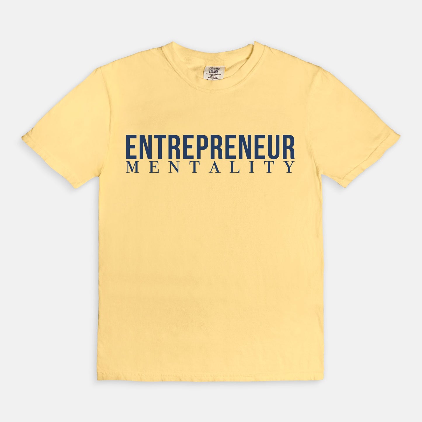 Showcase your drive with the Comfort Color Tee 1717 - Entrepreneur Mentality from Designs On The Go. This comfortable, high-quality tee embodies your ambitious spirit with a sleek design, perfect for daily wear. Elevate your casual wardrobe and inspire success with every step you take.