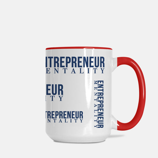Mug Deluxe 15 oz. (Red + White) - Entrepreneur Mentality