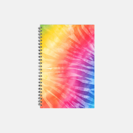 Notebook Hardcover Spiral 5.5 x 8.5 - Rainbow Tie Dye