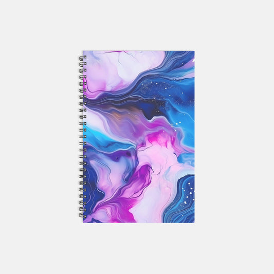Notebook Softcover Spiral 5.5 x 8.5 - Jewel Tone Marble